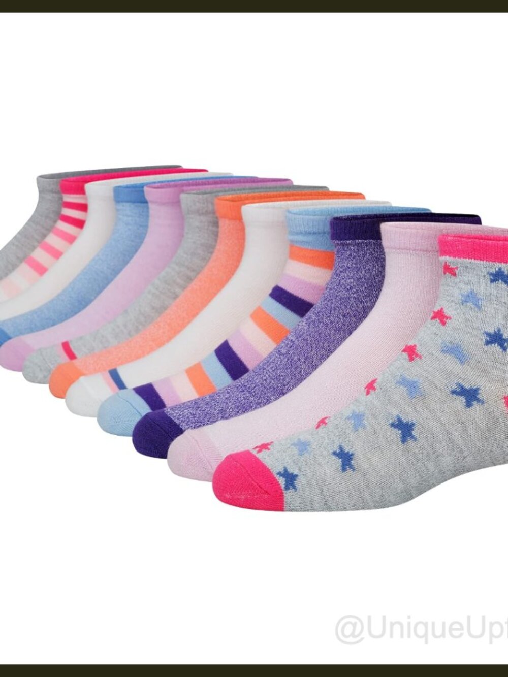Girls Socks 12-Pack Ankle No Show Soft Socks Polyester Spandex